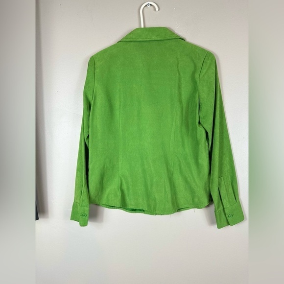 Talbots petites small 18-1/2 p2p 23-1/2 length green feels like velvet preowned - Picture 7 of 7